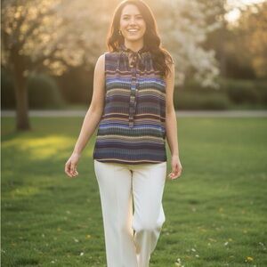 LOFT Multicolor Striped Blouse